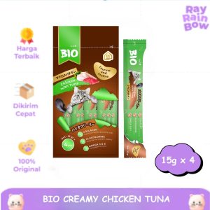 Bio Creamy Chicken Tuna 60gr Snack Cemilan Kucing