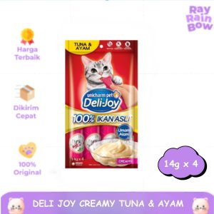 Deli Joy Creamy Tuna & Ayam 14g x 4 Snack Cemilan Kucing