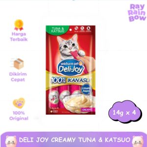 Deli Joy Creamy Tuna & Katsuo 14g x 4 Snack Cemilan Kucing