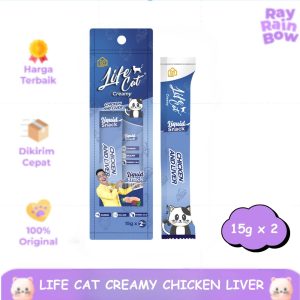 Life Cat Creamy Chicken Liver Snack Cemilan Kucing 15g x 2