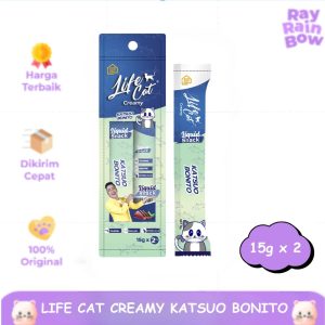 Life Cat Creamy Katsuo Bonito Snack Cemilan Kucing 15g x 2