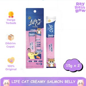 Life Cat Creamy Salmon Belly Snack Cemilan Kucing 15g x 2