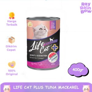 Life Cat Plus Tuna Mackarel 400gr Makanan Basah Kucing Wet Food Kaleng