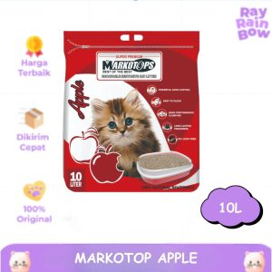 Markotops Sand 10Liter Aroma Apel Pasir Kucing Gumpal Wangi