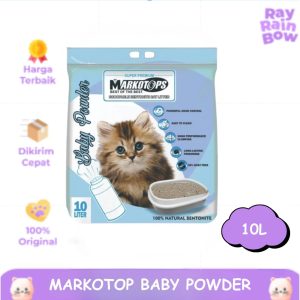 Markotops Sand 10Liter Aroma Baby Powder Pasir Kucing Gumpal Wangi