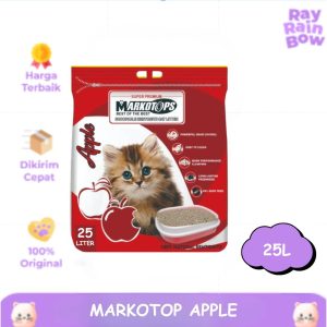 Markotops Sand 25Liter Aroma Apel Pasir Kucing Gumpal Wangi