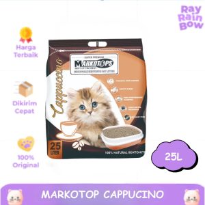 Markotops Sand 25Liter Aroma Cappucino Pasir Kucing Gumpal Wangi