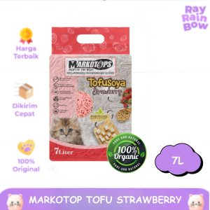 Markotop Tofu Strawberry 7L Pasir Kucing Tofu Soya Gumpal