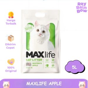 Maxlife Pasir Kucing Bentonite Apple 5L Pasir Gumpal Wangi
