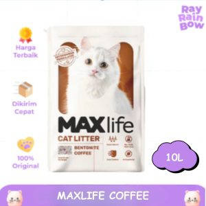 Maxlife Pasir Kucing Bentonite Coffee 10L Pasir Gumpal Wangi