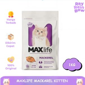 Maxlife Dry Kitten Mackarel 1kg Makanan Kucing Cat Food