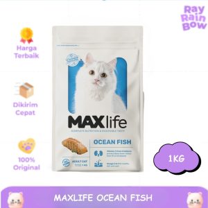 Maxlife Dry Adult Ocean Fish 1kg Makanan Kucing Cat Food
