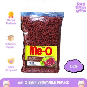 Me-o Dry Beef Vegetable Repack 1kg Makanan Kucing Cat Food