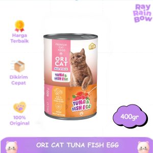 Ori Cat Tuna Fish Egg 400gr All Stage Makanan Basah Kucing Wet Food Kaleng