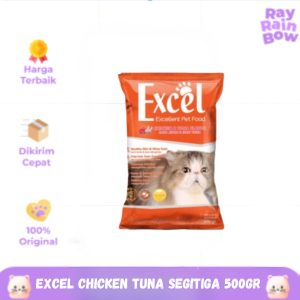Excel Chicken & Tuna Kibble Segitiga 500gr - Makanan Kucing Dewasa / Cat Food Dry