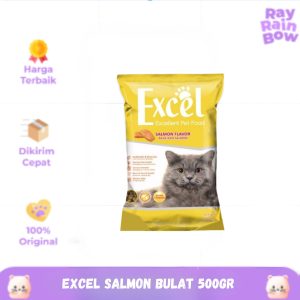 Excel Salmon Kibble Koin (Bulat) 500gr - Makanan Kucing Dewasa / Cat Food Dry