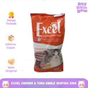 Excel Chicken & Tuna Kibble Segitiga 20kg - Makanan Kucing Dewasa / Cat Food Dry