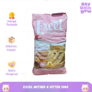 Excel Mother & Kitten Rasa Chicken & Tuna Kibble Segitiga 20kg - Makanan Kucing / Cat Food Dry
