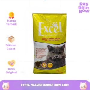 Excel Salmon Kibble Koin (Bulat) 20kg - Makanan Kucing Dewasa / Cat Food Dry