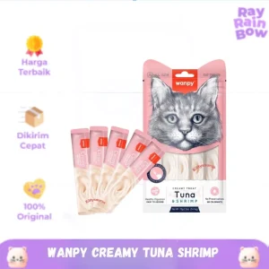 Wanpy Creamy Tuna Shrimp Treats Cat Snack Camilan Kucing 70 Gram
