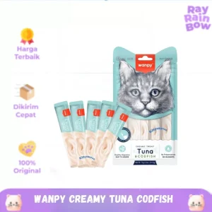 Wanpy Creamy Tuna Codfish Treats Cat Snack Camilan Kucing 70 Gram