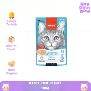 Wanpy Cat Stew Retort Adult Tuna in Gravy Pouch 70 Gr / Makanan Basah Kucing