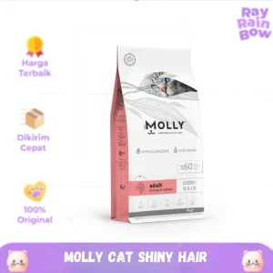 MOLLY Adult Shrimp & Salmon (Shinny Hair) - Super Premium Cat Dry Food (Balance, Hypoallergenic, Low Grain) 2kg