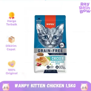 Makanan Kucing Wanpy Grain Free Kitten Chicken Cat Dry Food 1.5kg